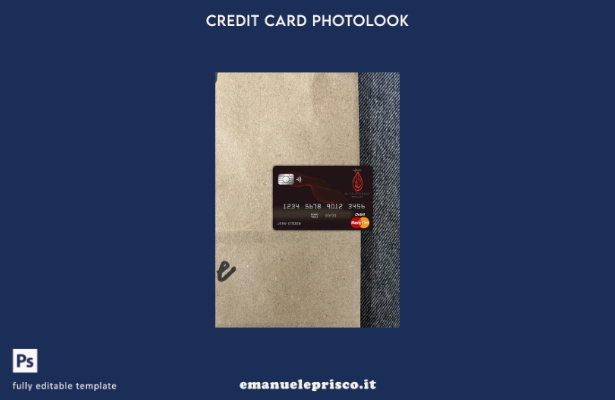 modello frontale photolook della carta master della banca bahrain stile verifica